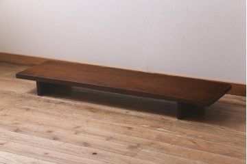 アンティーク家具　朴の木一枚板　大正昭和初期の味わい深い裁ち板(ローテーブル、作業台、飾り台、陳列台)(R-043034)