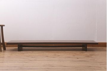アンティーク家具　朴の木一枚板　大正昭和初期の味わい深い裁ち板(ローテーブル、作業台、飾り台、陳列台)(R-043034)