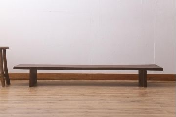 アンティーク家具　朴の木一枚板　大正昭和初期の味わい深い裁ち板(ローテーブル、作業台、飾り台、陳列台)(R-043035)