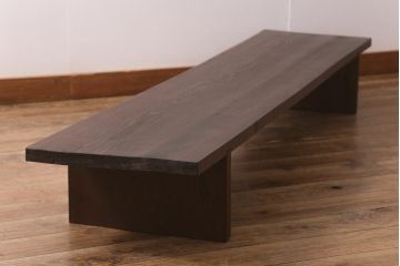 アンティーク家具　朴の木一枚板　大正昭和初期の味わい深い裁ち板(ローテーブル、作業台、飾り台、陳列台)(R-043035)