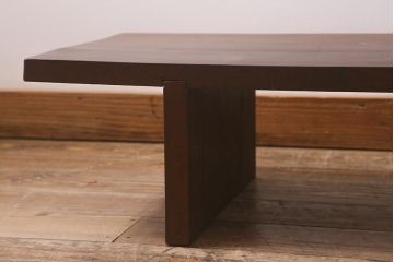 アンティーク家具　朴の木一枚板　大正昭和初期の味わい深い裁ち板(ローテーブル、作業台、飾り台、陳列台)(R-043035)