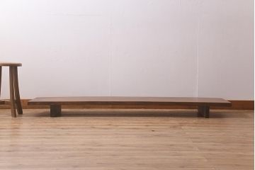アンティーク家具　大正昭和初期　楓(カエデ)一枚板　大振りなサイズの裁ち板(ローテーブル、作業台、飾り台、陳列台)(R-043037)