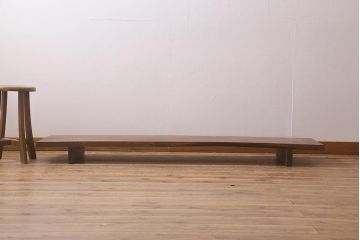 アンティーク家具　大正昭和初期　楓(カエデ)一枚板　大振りなサイズの裁ち板(ローテーブル、作業台、飾り台、陳列台)(R-043037)