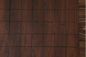 アンティーク雑貨　明治大正期　総ケヤキ材　はっきりとした木目が印象的な将棋盤(飾り台、花台)(R-043046)