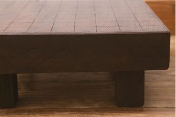 アンティーク雑貨　明治大正期　総ケヤキ材　はっきりとした木目が印象的な将棋盤(飾り台、花台)(R-043046)