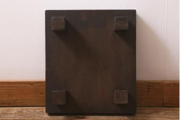 アンティーク雑貨　明治大正期　総ケヤキ材　はっきりとした木目が印象的な将棋盤(飾り台、花台)(R-043046)