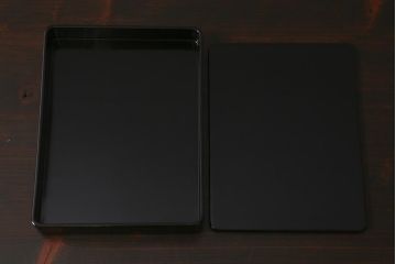 昭和初期　漆塗り　平安堂?　坪山　銘入り　木製硯箱(漆器、収納箱、文箱、小箱、小物収納)(R-043054)