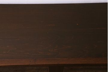アンティーク家具　上手物!　ナラ材　大正ロマン　四枚引き戸　おしゃれな意匠が目を引く重ねガラス戸棚(収納棚、飾り棚、キャビネット)(R-043056)