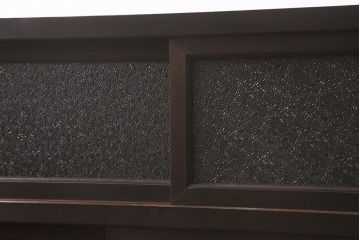 アンティーク家具　鉄脚リメイク　ヒノキ材　引き出し前板黒柿材　レトロなサイドボード(戸棚、茶棚、収納棚)(R-043058)