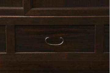 アンティーク家具　鉄脚リメイク　ヒノキ材　引き出し前板黒柿材　レトロなサイドボード(戸棚、茶棚、収納棚)(R-043058)