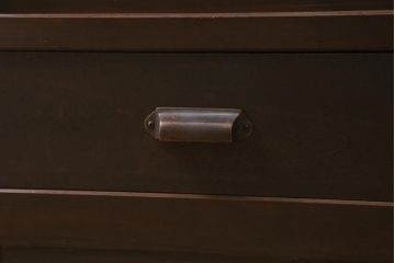 アンティーク家具　脚付きリメイク　ヒノキ材　前板カバ材　古い木の質感が味わい深いサイドボード(リビングボード、キャビネット、収納棚、ガラス戸棚)(R-043059)