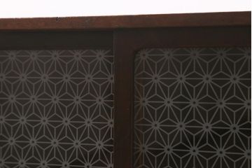 アンティーク家具　上手物!　当店オリジナルガラス　桐材　昭和レトロな戸棚(本箱、ブックケース、キャビネット、収納棚)(R-043076)