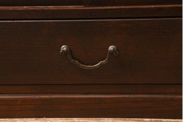 アンティーク家具　上手物!　当店オリジナルガラス　桐材　昭和レトロな戸棚(本箱、ブックケース、キャビネット、収納棚)(R-043076)