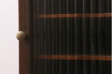 和製アンティーク　ナラ材　昭和中期　珍しいサイズのアンティーク縦型書類棚(カルテケース、整理棚、サイドキャビネット)(R-043082)