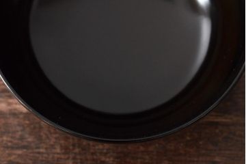大正昭和初期　鉄線図黒漆塗木製椀8客セット(蓋付き椀、漆器、和食器)(R-043087)