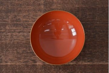 アンティーク雑貨　大正昭和初期　花蝶蒔絵木製椀7客セット(漆器、お椀、和食器)(R-043088)