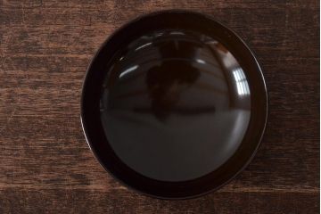 アンティーク雑貨　明治大正期　欅製朱塗椀8客セット(漆器、お椀、和食器)(R-043090)