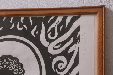 地井紅雲　「不動明王と童子」　木版画　1980年(R-043095)