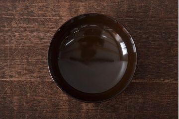アンティーク雑貨　明治大正期　欅製朱塗椀5客セット(漆器、お椀、和食器)(R-043101)