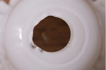 イギリスヴィンテージ照明　フリルシェードがおしゃれなペンダントライト(ランプシェード、天井照明、ビンテージ)(R-043110)