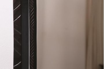 ヴィンテージ家具　鹿・葡萄　彫刻が目を引く木製ウォールミラー(壁掛け鏡、姿見、ビンテージ)(R-043121)
