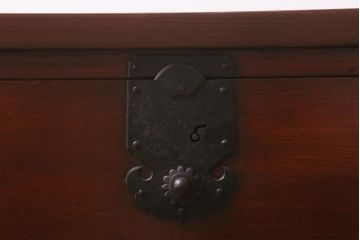 アンティーク家具　明治大正期　箪笥リメイク　ヒノキ材　角ばった取っ手が味わい深いローボード(テレビ台、テレビボード、収納棚)(R-043122)