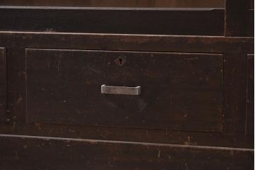 アンティーク家具　和製　昭和中期　レトロな雰囲気漂う重ね戸棚(収納棚、キャビネット)(R-043130)