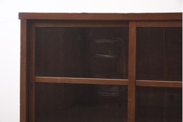 アンティーク家具　和製アンティーク　大正期　味わい深い雰囲気漂うガラス戸棚(収納棚、キャビネット)(R-043135)