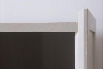 ペイント家具　モールガラス　レトロな佇まいのキャビネット(収納棚、戸棚、本箱)(R-043136)
