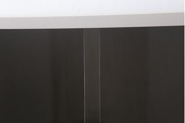 ペイント家具　モールガラス　レトロな佇まいのキャビネット(収納棚、戸棚、本箱)(R-043136)