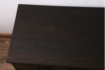 アンティーク家具　明治期　桐材　上質な造りの脚付箪笥ローボード(時代箪笥、桐箪笥、桐たんす)(R-043139)