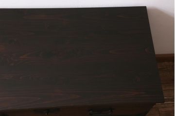 アンティーク家具　明治期　桐材　上質な造りの脚付箪笥ローボード(時代箪笥、桐箪笥、桐たんす)(R-043139)