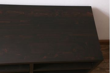 ラフジュ工房オリジナル　古金具リメイク　大正期　丸金具　使い勝手の良いテレビ台(ローボード、テレビボード、収納棚、オープンラック)(R-043140)