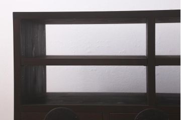 ラフジュ工房オリジナル　古金具リメイク　大正期　丸金具　使い勝手の良いテレビ台(ローボード、テレビボード、収納棚、オープンラック)(R-043140)