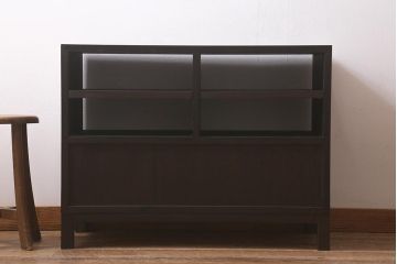 ラフジュ工房オリジナル　古金具リメイク　大正期　丸金具　使い勝手の良いテレビ台(ローボード、テレビボード、収納棚、オープンラック)(R-043140)
