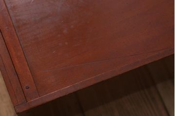 アンティーク雑貨　古道具　大正期　漆塗り　小ぶりなおかもち(岡持ち、木製出前箱、皿箱、収納箱)(R-043193)