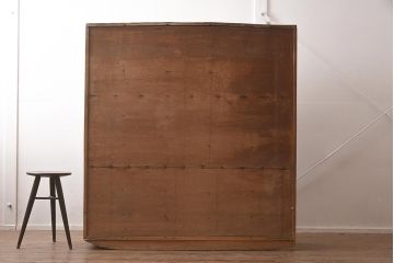 アンティーク家具　昭和レトロ　ナラ材　ナチュラルな木色のロッカー(戸棚、下駄箱、キャビネット)(R-043206)