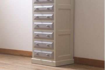 ペイント家具　中古　民芸家具リメイク　昭和後期　やわらかな色合いが魅力のチェスト(引き出し)(R-043213)