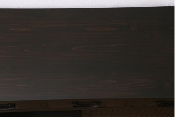 ラフジュ工房オリジナル　前面栗材　引き出し付き　明治期の味わい深い古建具を使ったリメイクローボード(テレビ台、収納棚、戸棚)(R-043216)