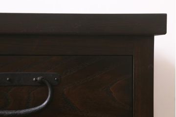ラフジュ工房オリジナル　前面栗材　引き出し付き　明治期の味わい深い古建具を使ったリメイクローボード(テレビ台、収納棚、戸棚)(R-043216)