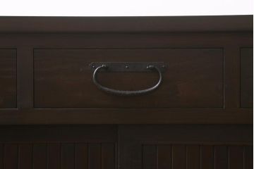 ラフジュ工房オリジナル　前面栗材　引き出し付き　明治期の味わい深い古建具を使ったリメイクローボード(テレビ台、収納棚、戸棚)(R-043216)