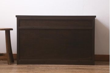 ラフジュ工房オリジナル　前面栗材　引き出し付き　明治期の味わい深い古建具を使ったリメイクローボード(テレビ台、収納棚、戸棚)(R-043216)