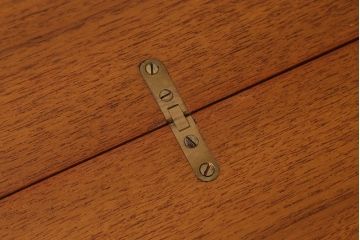 ヴィンテージ家具　北欧ビンテージ　レア品　半円形　温かみのある木色が魅力的なハーフテーブル(エクステンションテーブル、ダイニングテーブル、コンソールテーブル)(R-043217)