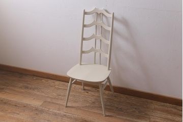 ヴィンテージ家具　イギリスビンテージ　ERCOL(アーコール)　ペイント　希少!洗練された佇まいのラダーバックチェア(ダイニングチェア、椅子)(R-043218)