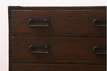アンティーク家具　和製アンティーク　総桐材　使い込まれた味わいが趣きあふれる明治大正期の小箪笥(時代箪笥、引き出し、桐箪笥、桐たんす)(R-043222)