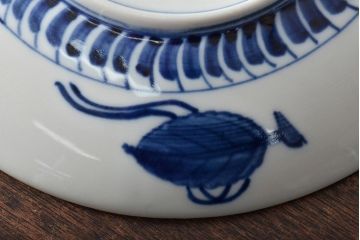 アンティーク雑貨　明治期　山水図　九谷　8寸染付皿2枚セット(和食器)(R-043224)