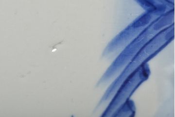 アンティーク雑貨　明治期　紅葉に鹿　7寸染付皿2枚セット(和食器)(R-43226)