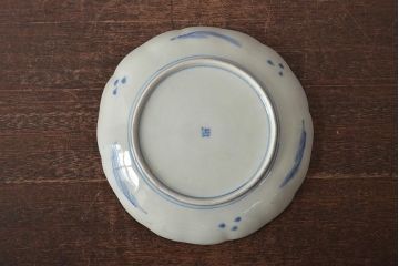 アンティーク雑貨　明治期　紅葉に鹿　7寸染付皿2枚セット(和食器)(R-43226)