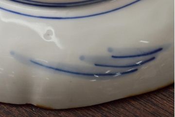 アンティーク雑貨　明治期　紅葉に鹿　7寸染付皿2枚セット(和食器)(R-43227)