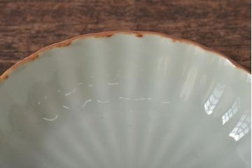 アンティーク雑貨　幕末〜明治期　伊万里焼　白磁　菊皿3枚セット(和食器)(R-043232)